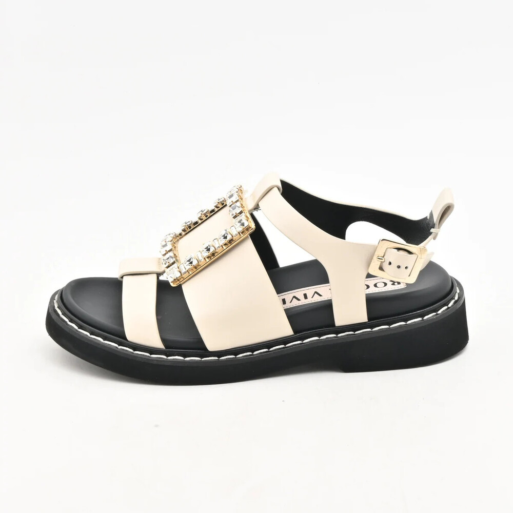 Roger Vivier Cream Gold Clear Leather #339528R73B
